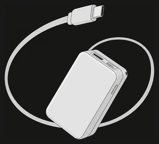 Illustration of the Anker Nano Power Bank (10K, 45W, Built-In Retractable USB-C Cable)